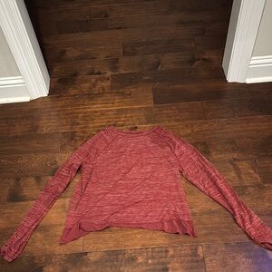 BCG Women's Red Long Sleeve Pull Over Thumb Holes & Open Back